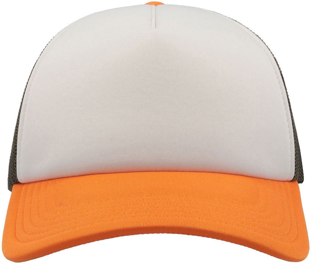 Πεντάφυλλο καπέλο τζόκεϊ με δίχτυ Rapper Atlantis RAPP White/Olive/Orange