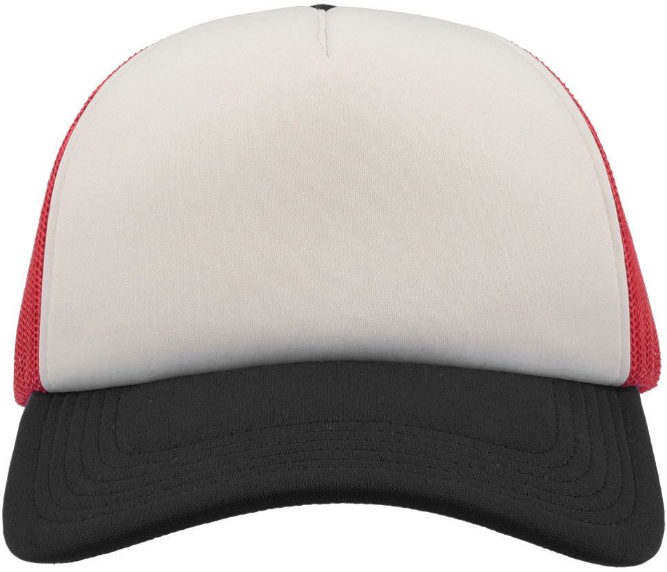 Πεντάφυλλο καπέλο τζόκεϊ με δίχτυ Rapper Atlantis RAPP White/Red/Black