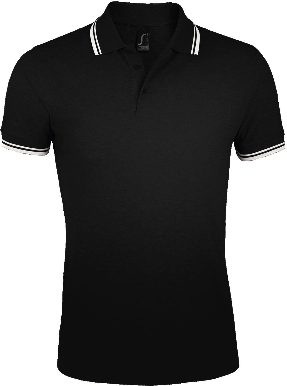 Ανδρικό πόλο πικέ Pasadena Men SOLS 00577 Black/White