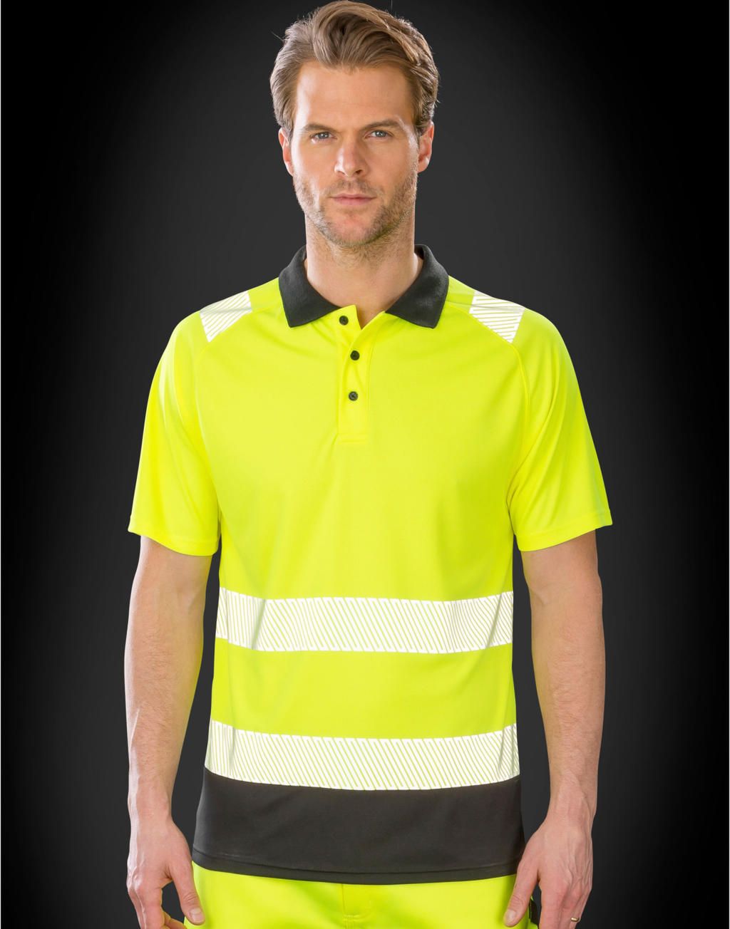 T-Shirt Ασφαλείας Polo Result R501X Fluorescent Yellow