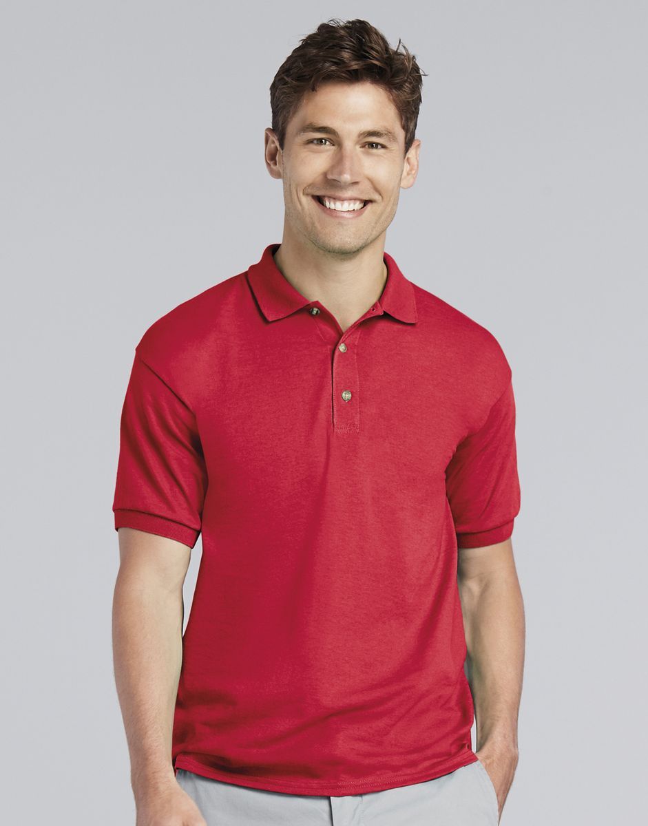 Gildan Mens DryBlend Jersey Polo Gildan 8800 Red