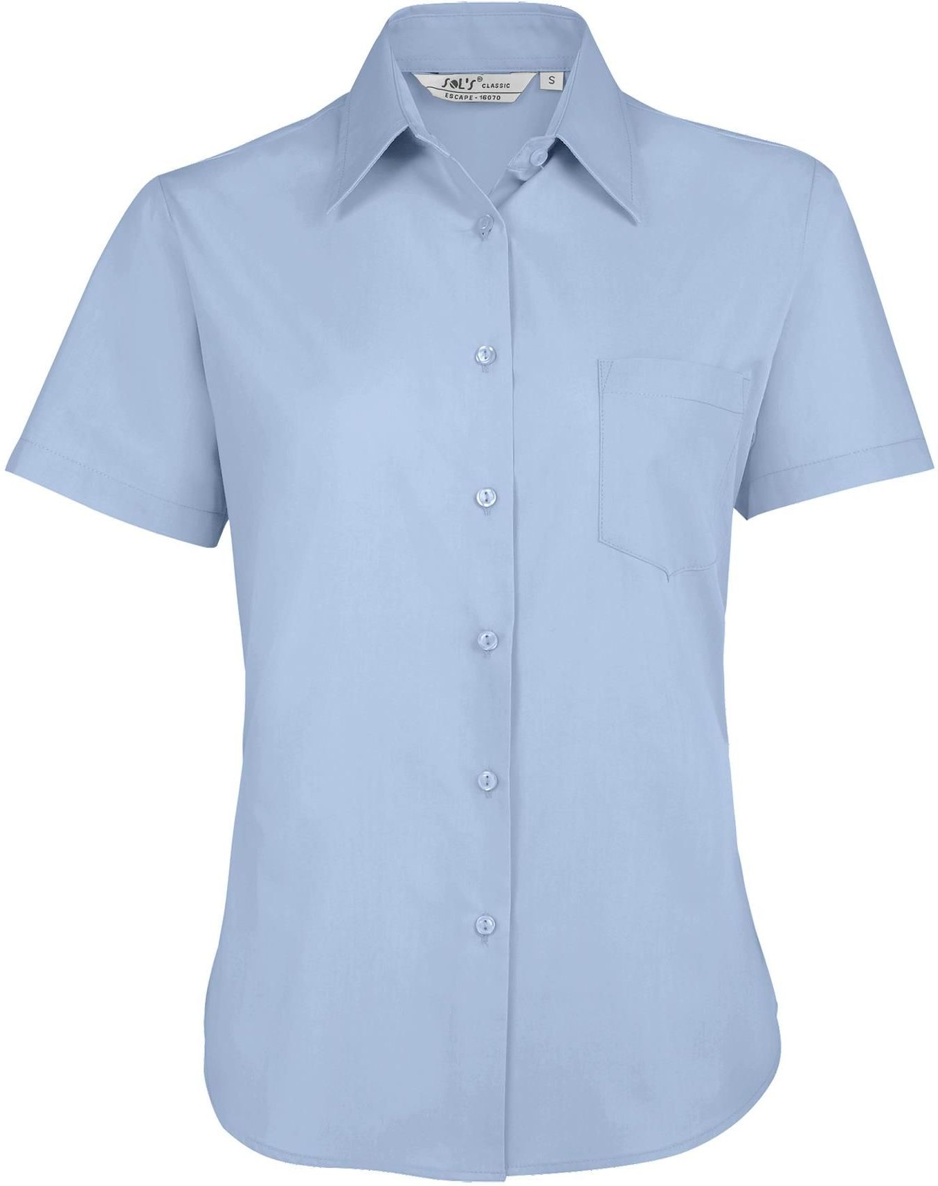 Γυναικείο κοντομάνικο πουκάμισο Escape SOLS 16070 Sky Blue