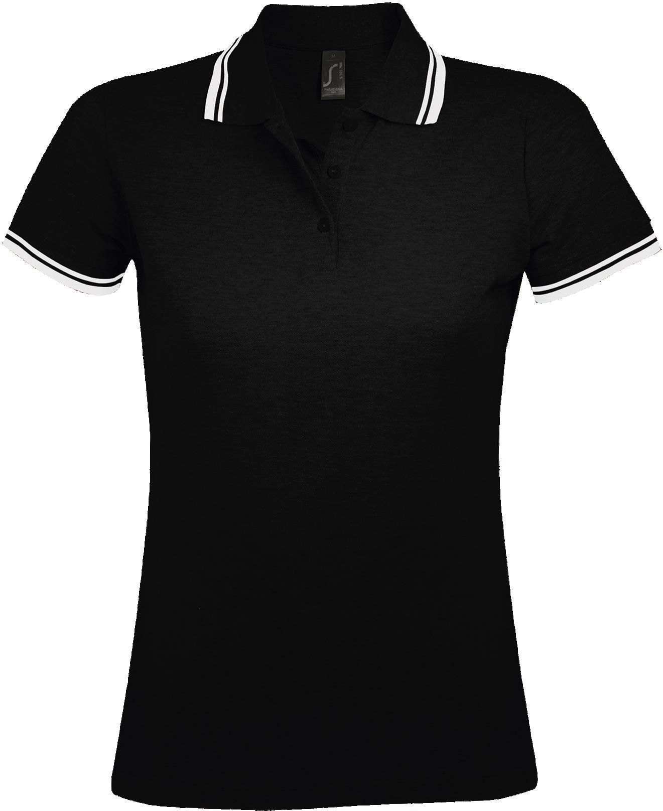 Γυναικείο πόλο πικέ Pasadena Women SOLS 00578 Black/Whi