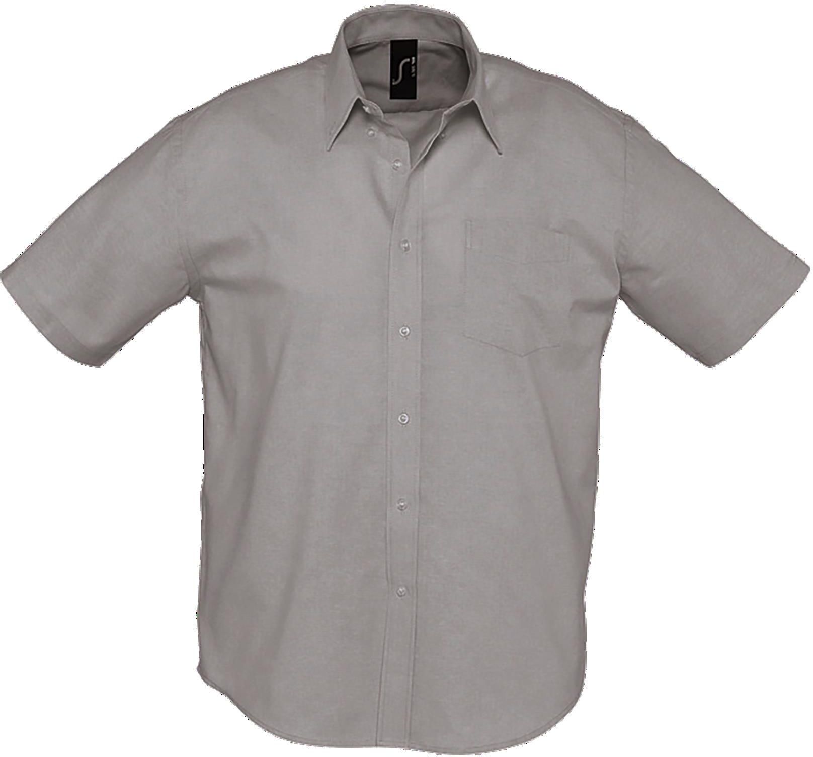 Ανδρικό κοντομάνικο πουκάμισο oxford Brisbane SOLS 16010 Silver