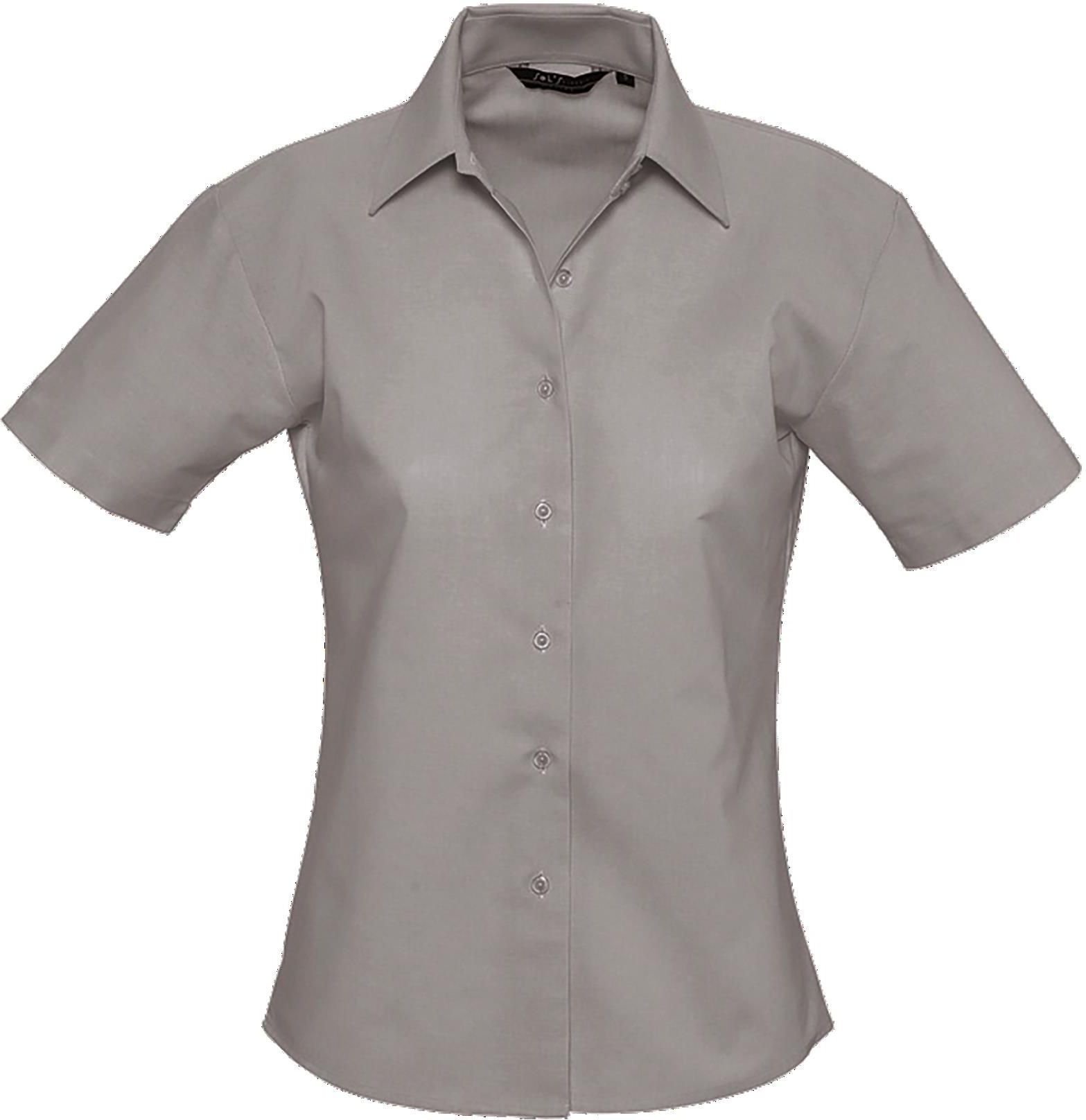 Γυναικείο κοντομάνικο πουκάμισο oxford Elite SOLS 16030 Silver