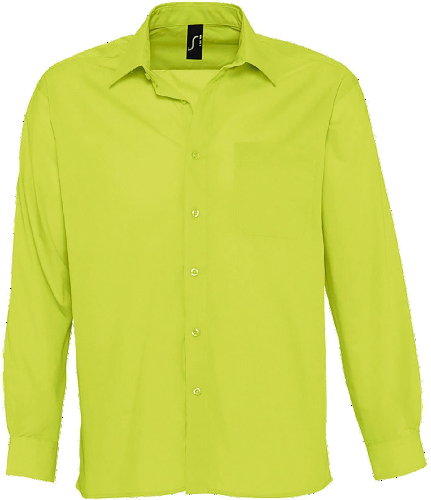 Ανδρικό μακρυμάνικο πουκάμισο από ποπλίνα Baltimore SOLS 16040 Apple Green