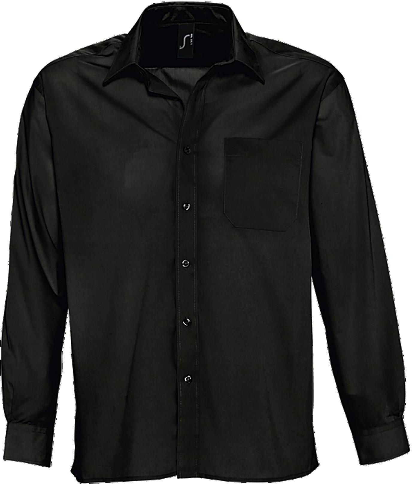Ανδρικό μακρυμάνικο πουκάμισο από ποπλίνα Baltimore SOLS 16040 Black