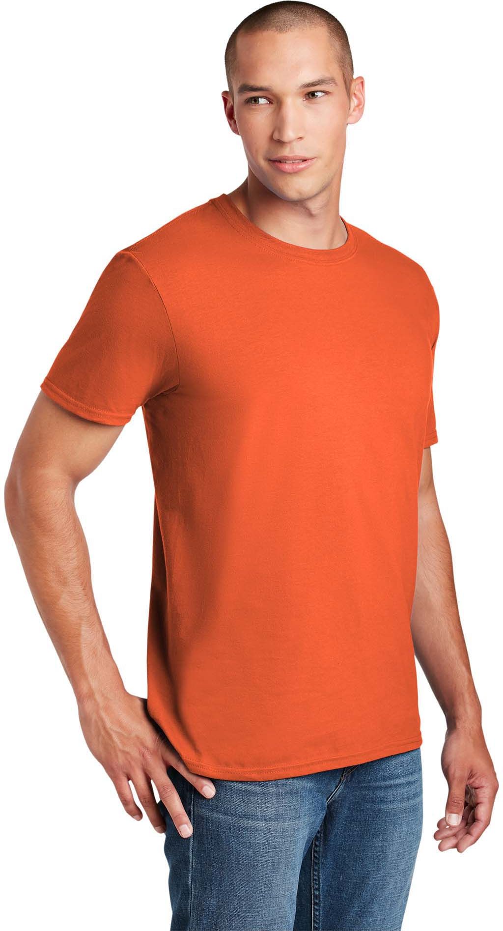 Ανδρικό T-Shirt ring spun χωρίς πλαϊνές ραφές Gildan 64000 Orange