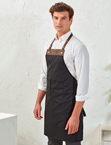 Ποδιά Ολόσωμη με τσέπη Espresso Premier PR123 Navy/Brown Navy/Brown 179666