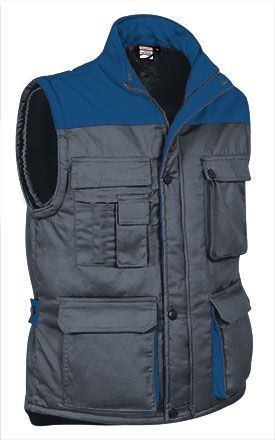 Μπουφάν Αμάνικο Valento THUNDER Cement Grey/Royal Blue