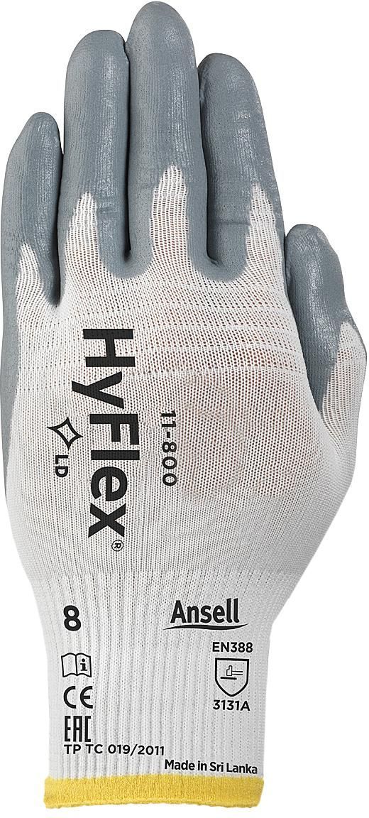 Γάντια HyFlex 11-800 370017 Ansell Γκρι Ανοιχτό