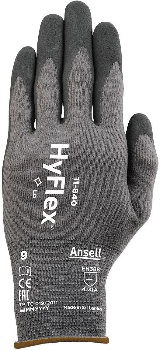 Γάντια Νιτριλίου Hyflex 11-840 370004 Ansell Μαύρο