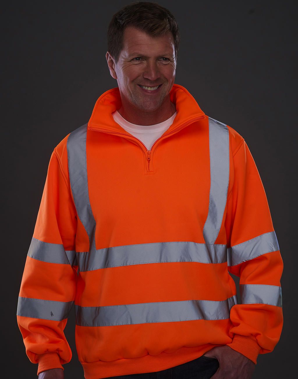 Μπλούζα ασφαλείας με φερμουάρ Yoko HVK06 Fluo Orange