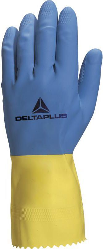 Γάντια Εργασίας Λατεξ Delta Plus DUOCOLOR VE330 Μπλε/Κίτρινο