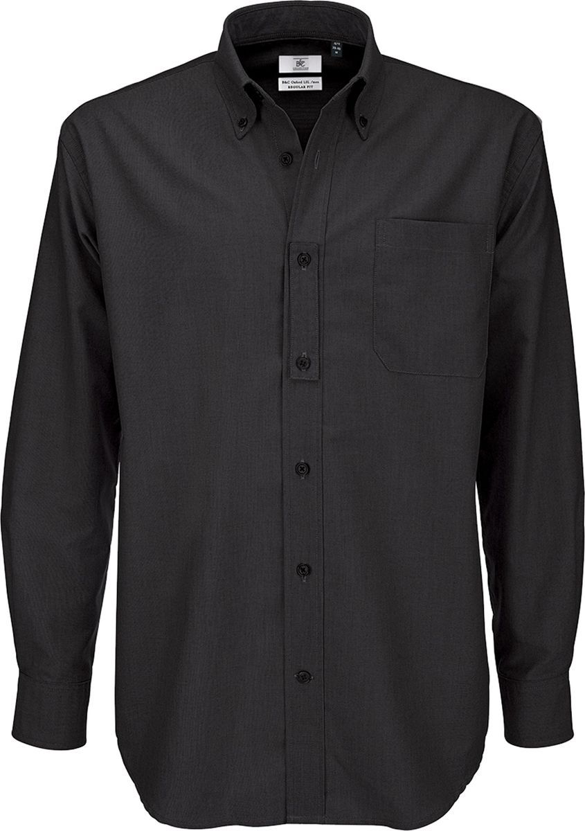 Ανδρικό μακρυμάνικο πουκάμισο B & C Oxford LSL Black