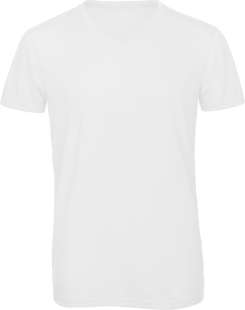 V Neck T-Shirt Triblend B & C V TM057 White