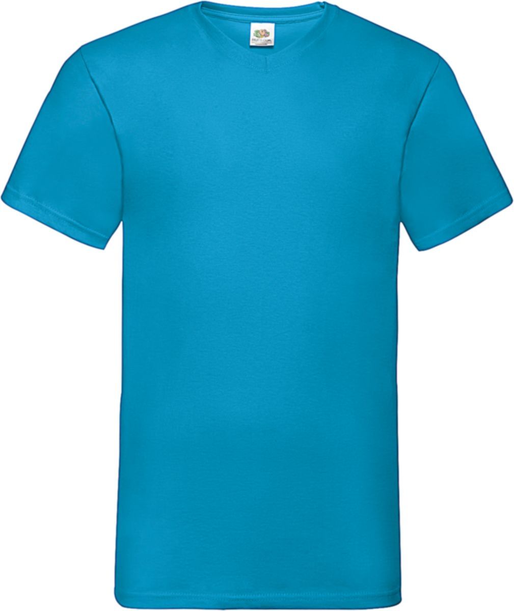 Λαιμόκοψη V T-Shirt Fruit of the Loom 61-066-0 Azure Blue 197564