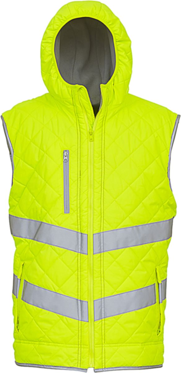 Αμανικο Μπουφαν Εργασιας Fluo Kensington Hooded Gilet Yoko HV007 Fluo Yellow