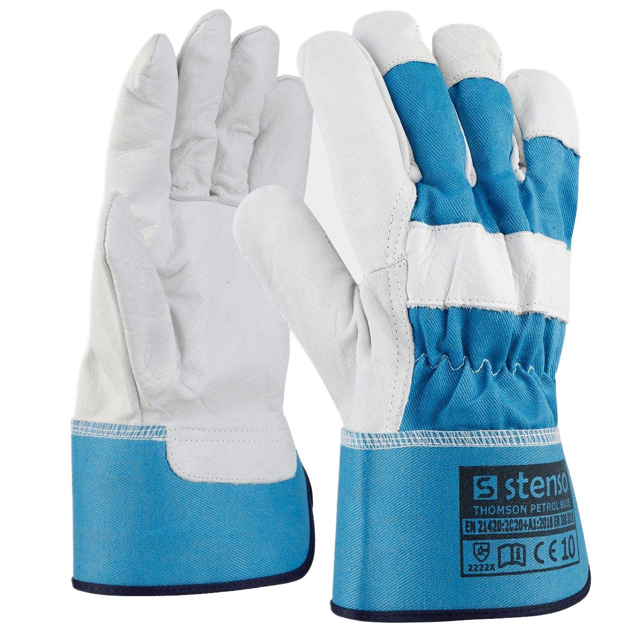 THOMSON Γάντια από δέρμα και ύφασμα STENSO 07000234 Petrol Blue