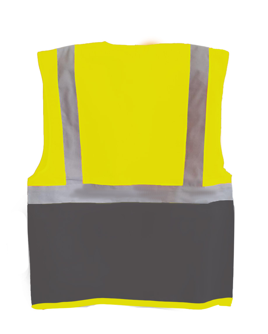 Γιλέκο με Ανακλαστικές Ταινίες Yoko Hvw801 Fluo Yellow Grey Ρούχα Εργασίας Ανακλαστικά Γιλέκα