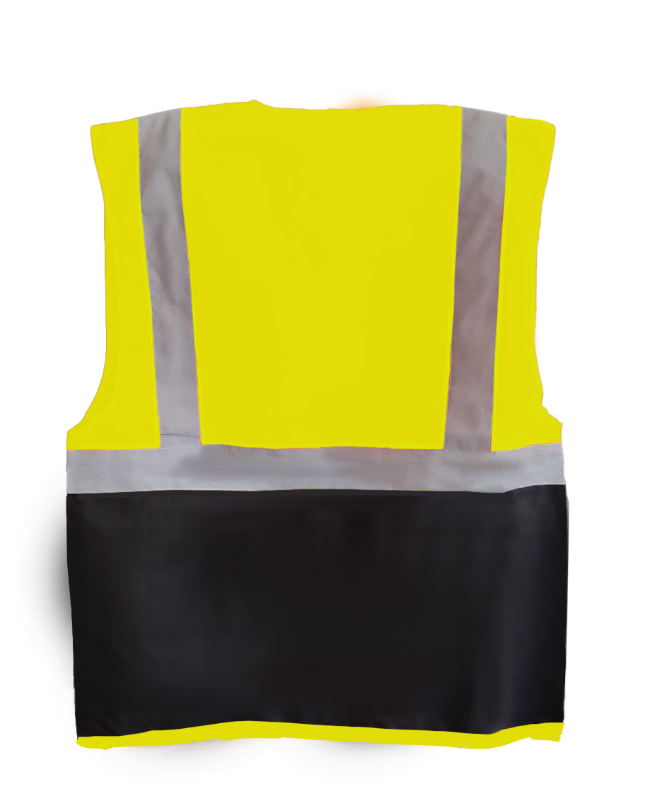 Γιλέκο με Ανακλαστικές Ταινίες Yoko Hvw801 Fluo Yellow Black Ρούχα Εργασίας Ανακλαστικά Γιλέκα