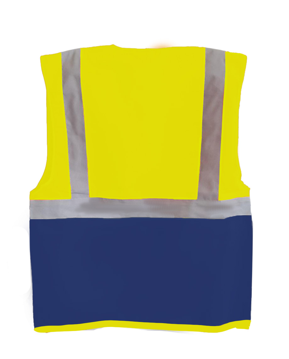 Γιλέκο με Ανακλαστικές Ταινίες Yoko Hvw801 Fluo Yellow Navy Ρούχα Εργασίας Ανακλαστικά Γιλέκα