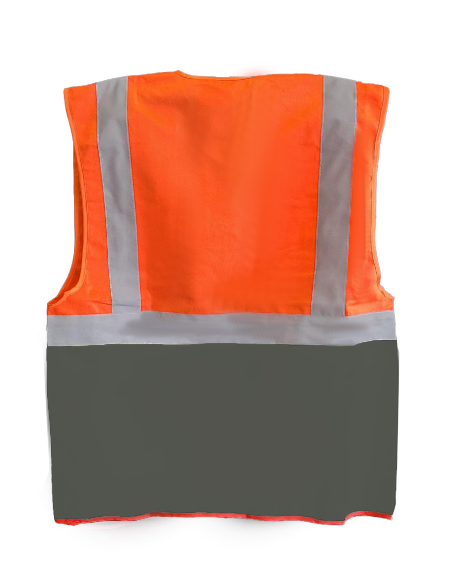 Γιλέκο με Ανακλαστικές Ταινίες Yoko Hvw801 Fluo Orange Grey Ρούχα Εργασίας Ανακλαστικά Γιλέκα