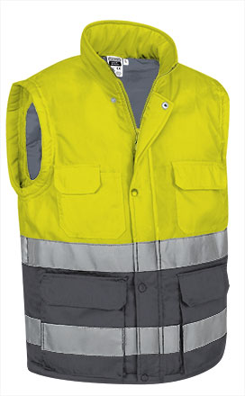Γιλέκο Hi-Vis BERGEN Valento Fluo Yellow-Charcoal Grey