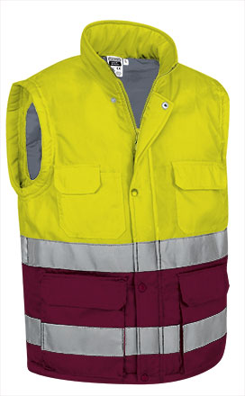 Γιλέκο Hi-Vis BERGEN Valento Fluo Yellow-Mahogany Garne