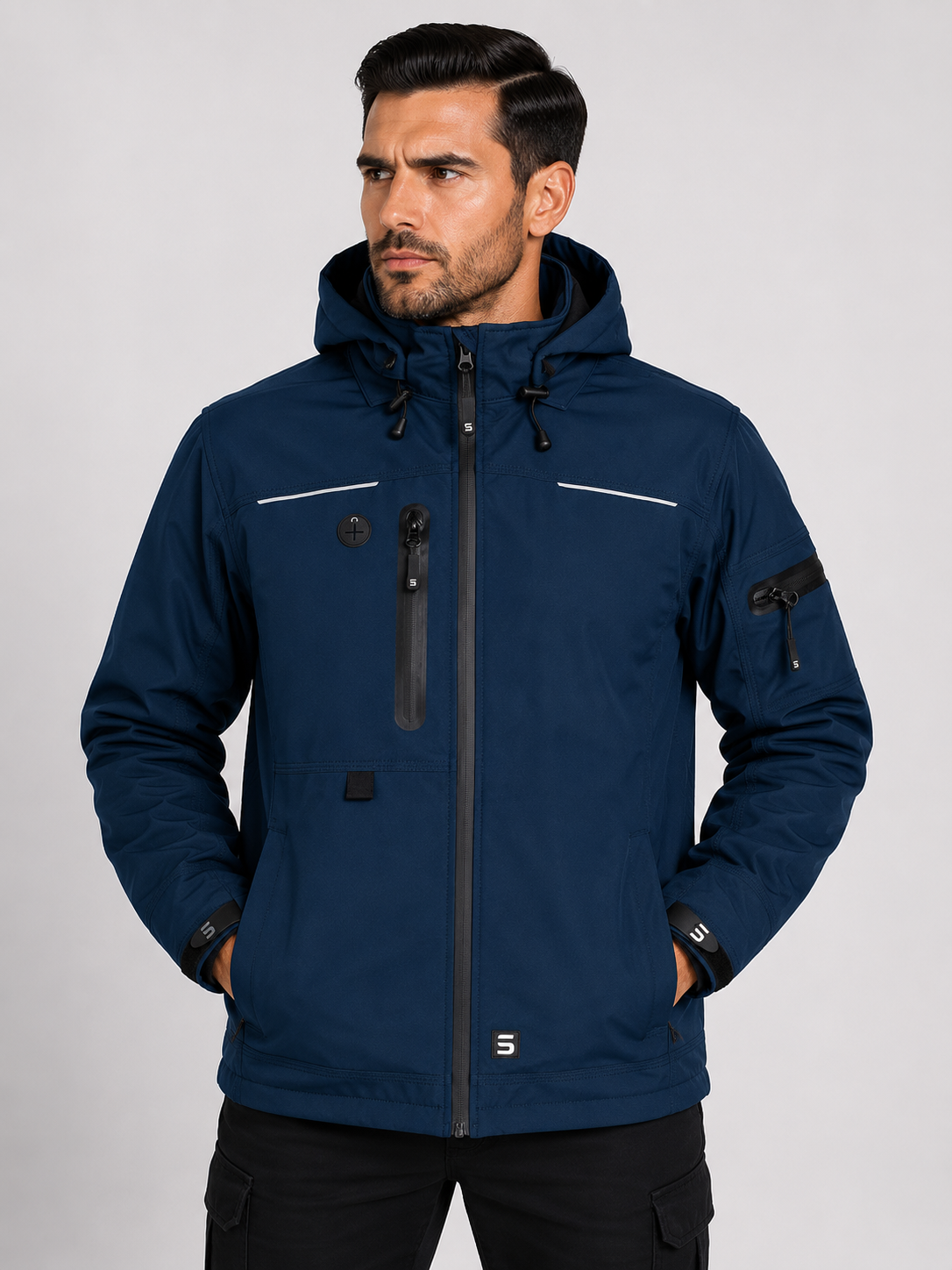 Τζάκετ softshell Orvilos 142101 STOP Μπλε Σκούρο