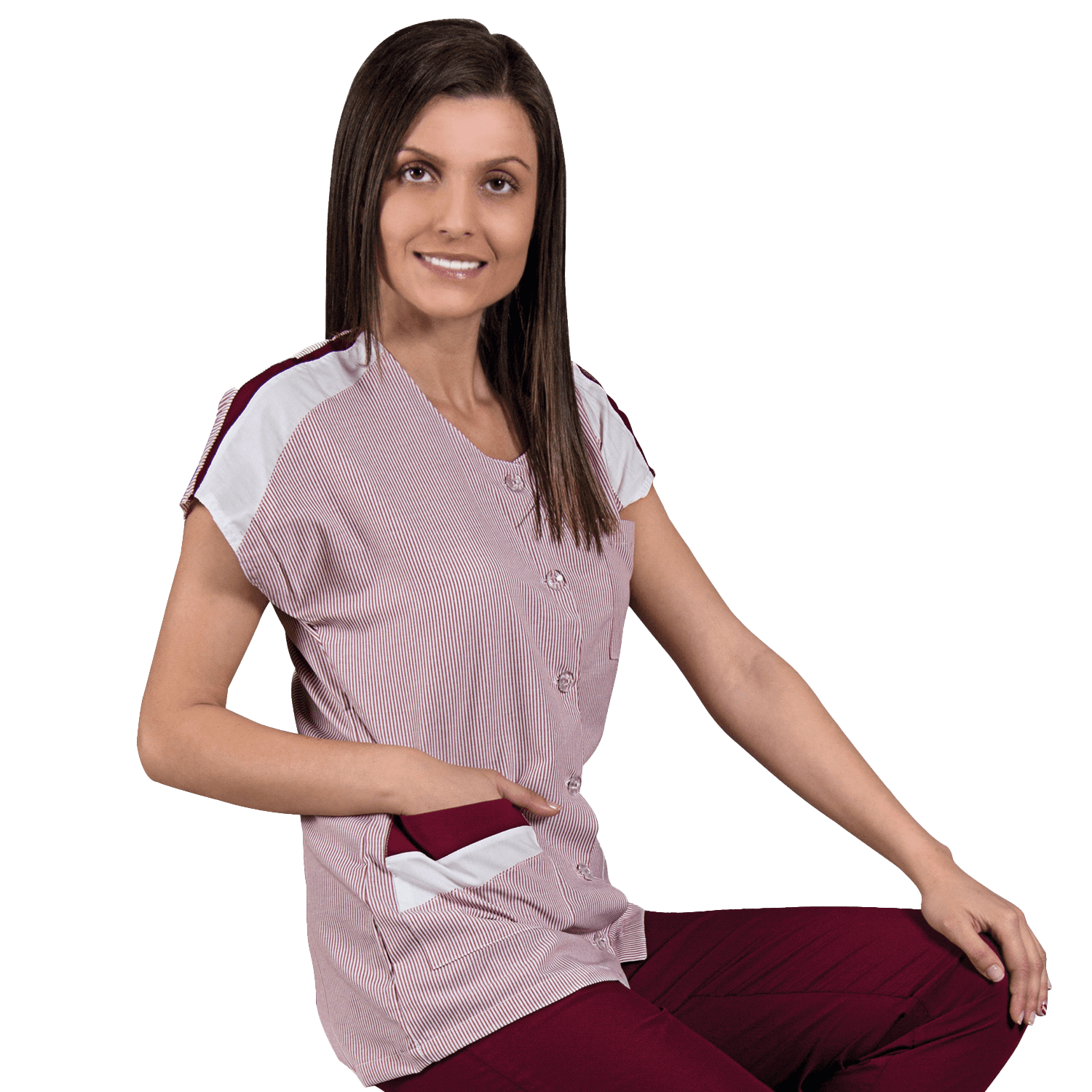 Γυναικεία Μπλούζα Εργασίας μπορντώ ZEBRA BORDEAUX 90504003 BeUnique Μπορντό