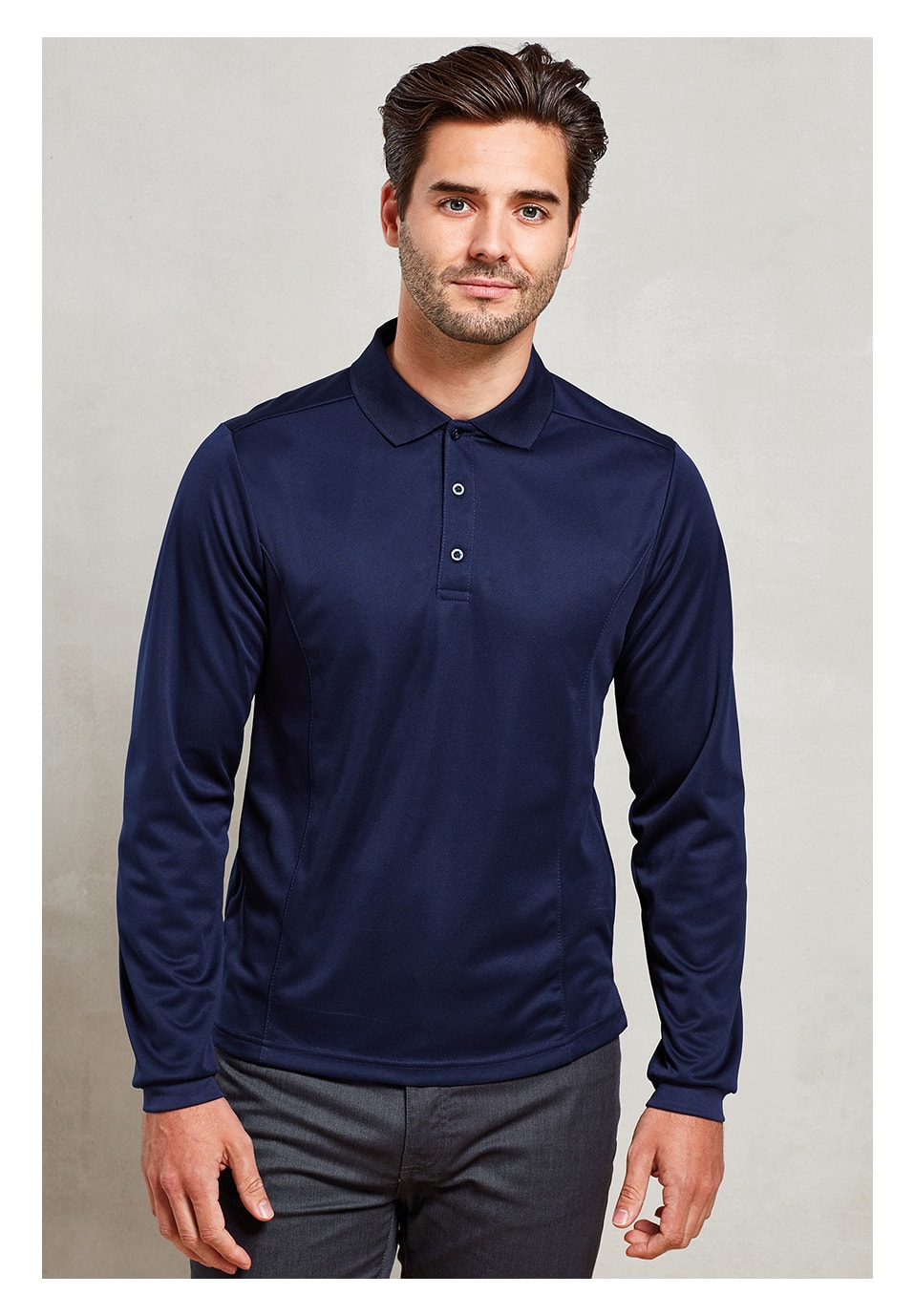 Ανδρικό μακρυμάνικο πόλο πικέ Coolchecker® PR617 PREMIER Navy