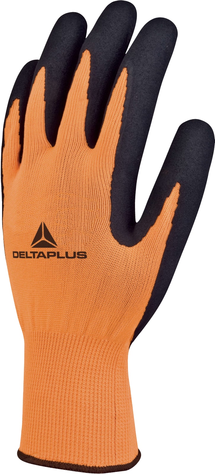Γάντια Πλεκτά με Επίστρωση Αφρο Λατεξ Delta Plus APOLLON VV733 Πορτοκαλί Φωσφοριζε/Μαύρο