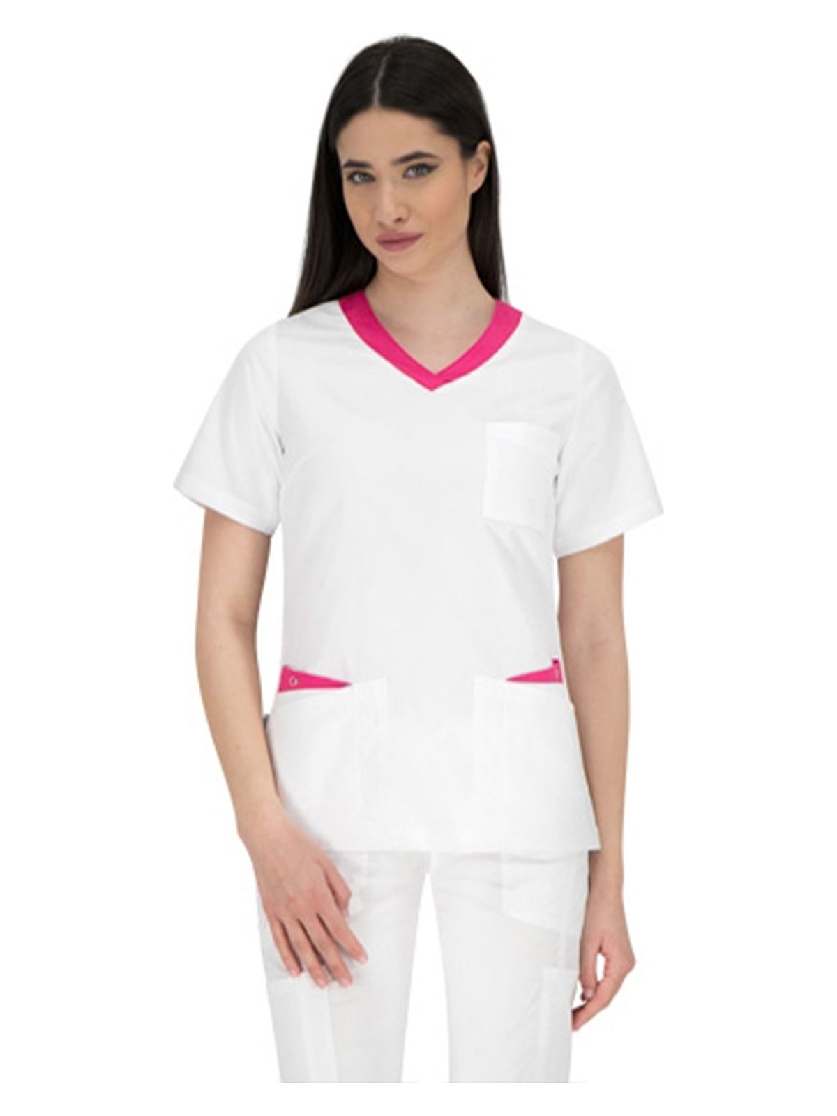 Ιατρική Μπλούζα PAOLA B-well 401294 White/Pink