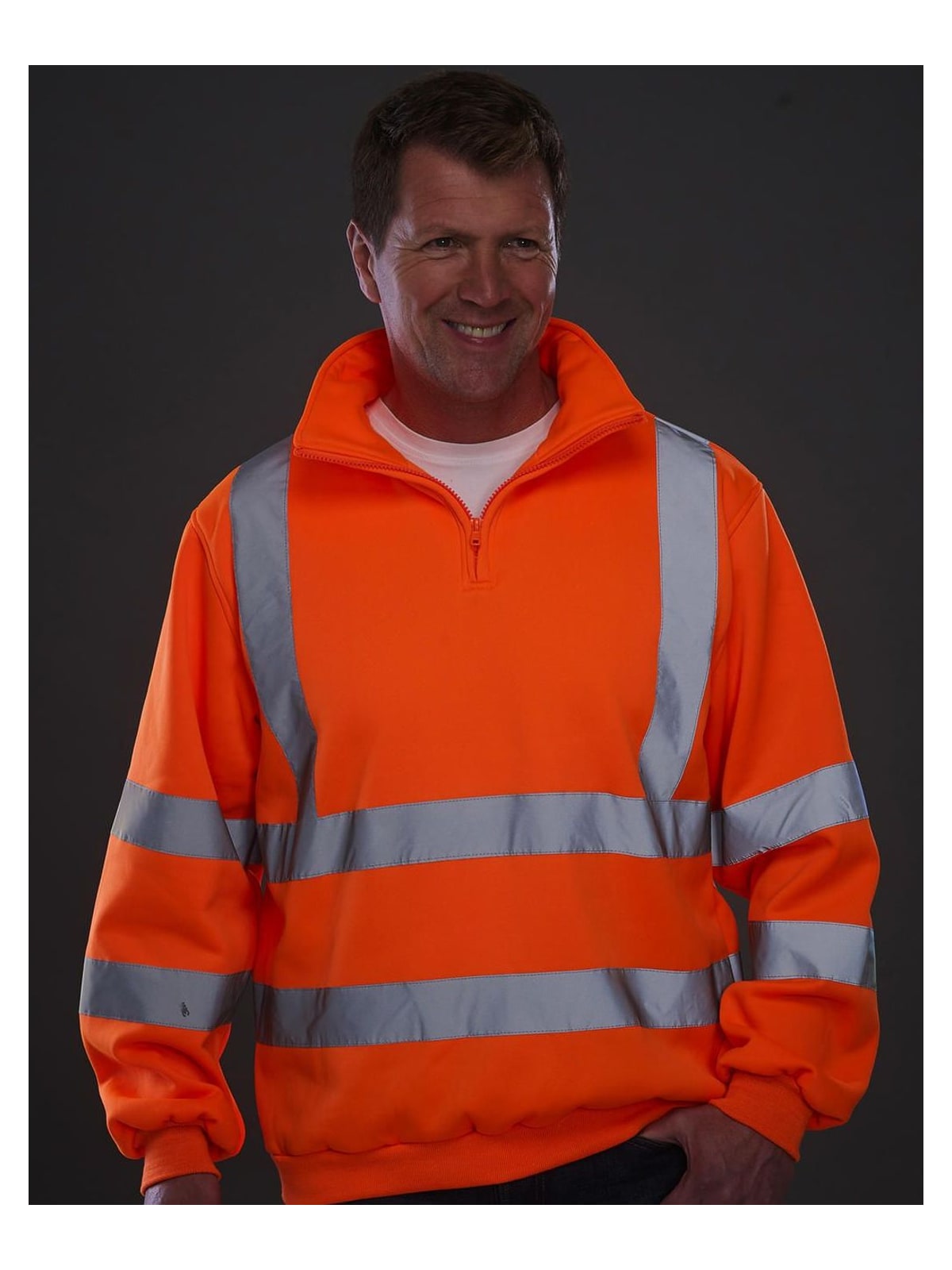 Μπλούζα ασφαλείας με φερμουάρ Yoko HVK06 Fluo Orange