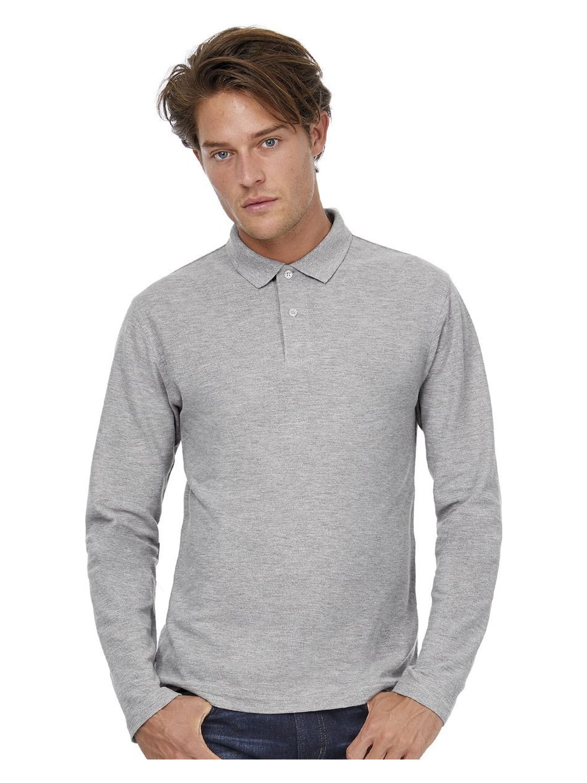 Μακρυμανικο Ανδρικο Polo ID.001 LSL B & C PUI12 Heather