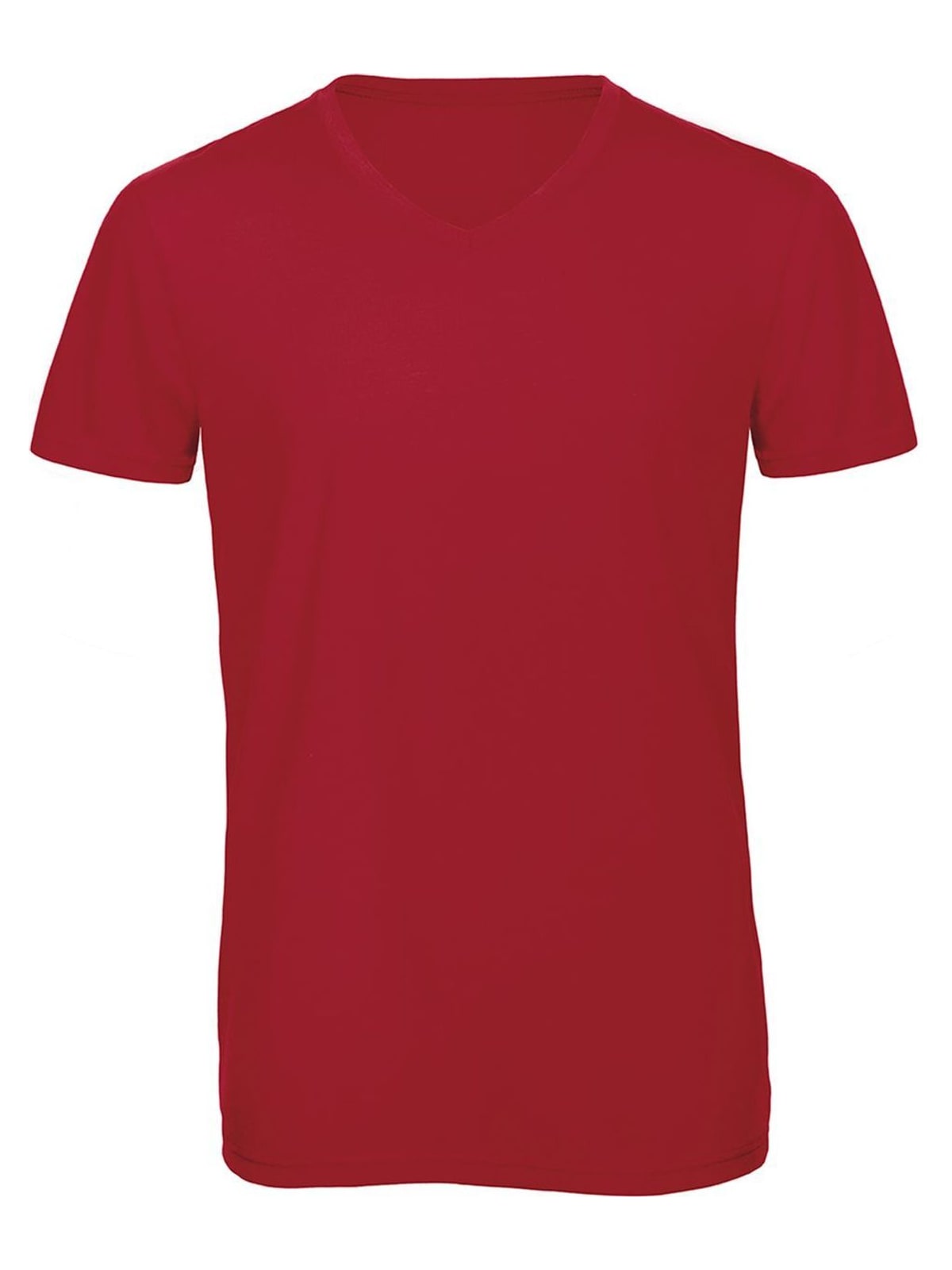 V Neck T-Shirt Triblend B & C V TM057 Red