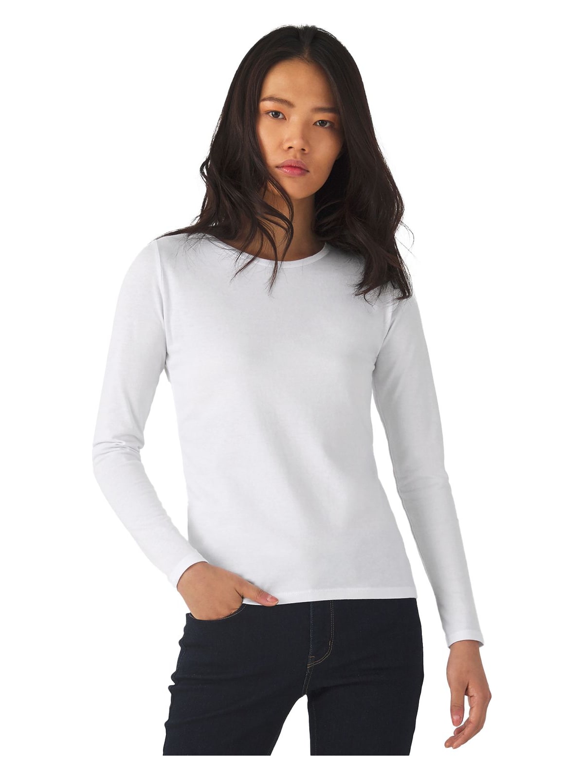 Γυναικείο μακρυμάνικο T- Shirt B & C TW08T White