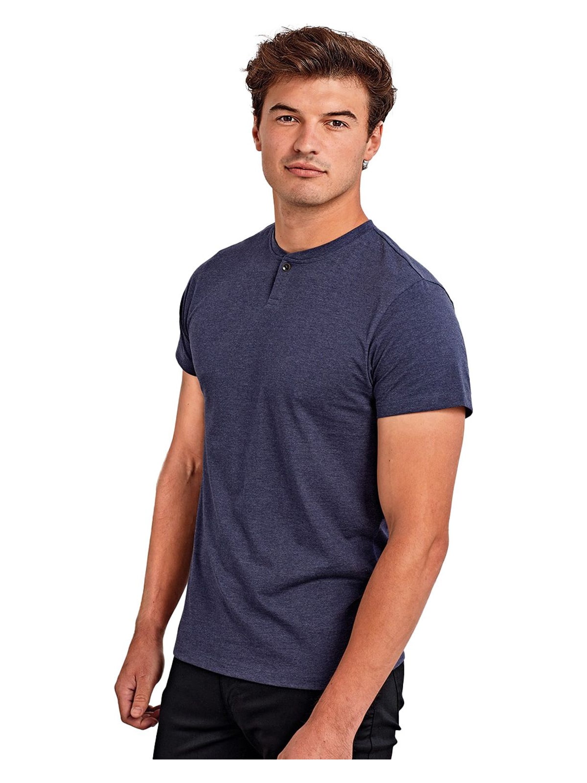 Ανδρικό T-shirt με κουμπί PREMIER PR219 Comis Navy Mela