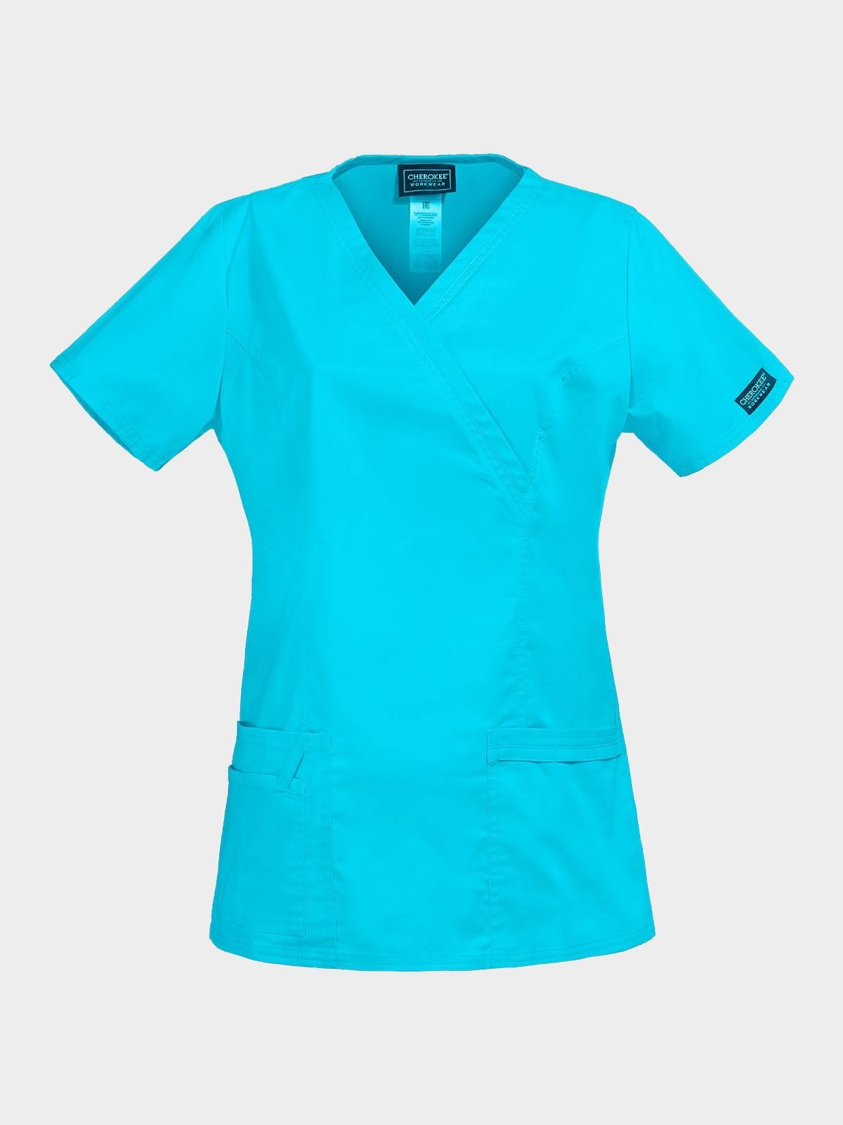 Γυναικεία ιατρική μπλούζα CHEROKEE WRAP TURQUOISE WWE47