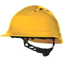 Κράνος Εργοταξίου Αεριζόμενο με Σύσφιξη Rotor Delta Plus QUARTZ UP IV Κίτρινο