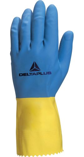 Γάντια Εργασίας Λατεξ Delta Plus DUOCOLOR VE330 Μπλε/Κίτρινο